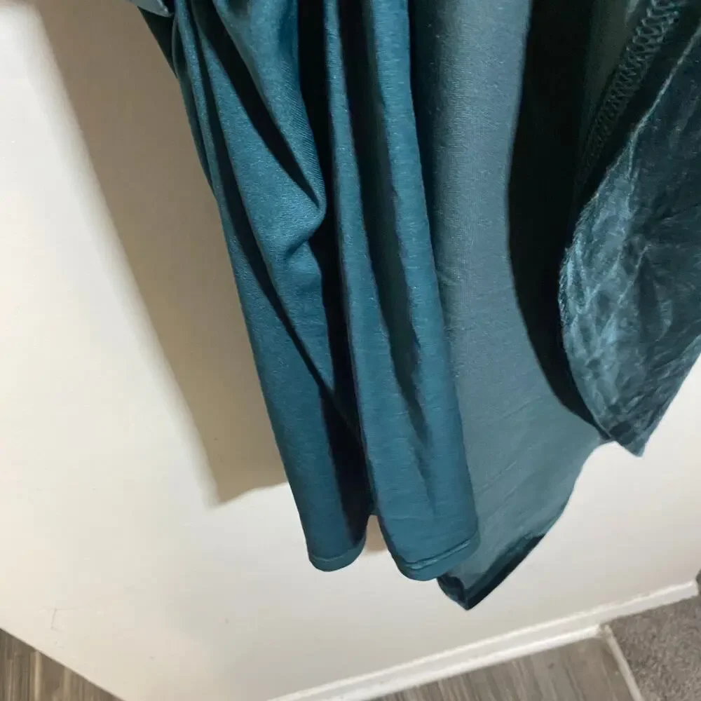 Lulus NWT I'm Enchanted Emerald Green Velvet Off-the-Shoulder Maxi Dress Sz 2X